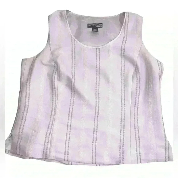 Norton McNaughton Tops - Norton McNaughton Womens Purple Striped Sleeveless Career Blouse 16W